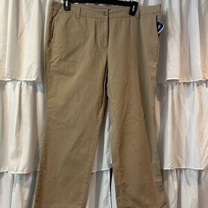 Women’s Lands End Tan Chinos Sz 18